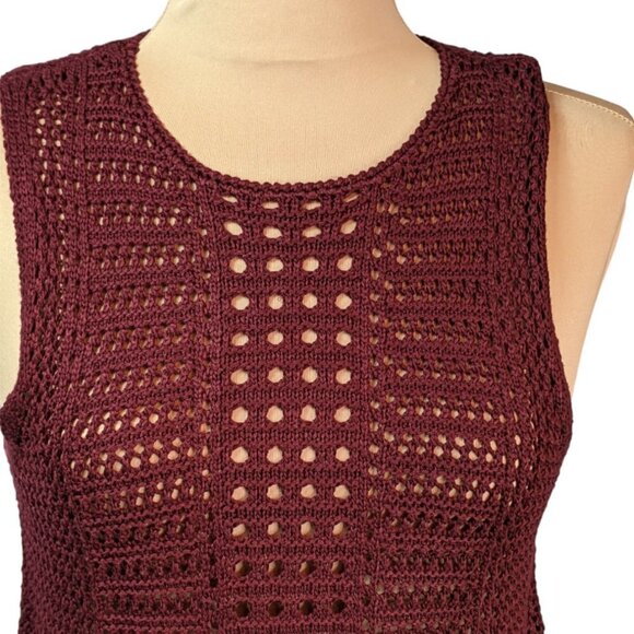 RUE 21 Knit Round Neck Tank Top Burgundy Size Small - Picture 3 of 10
